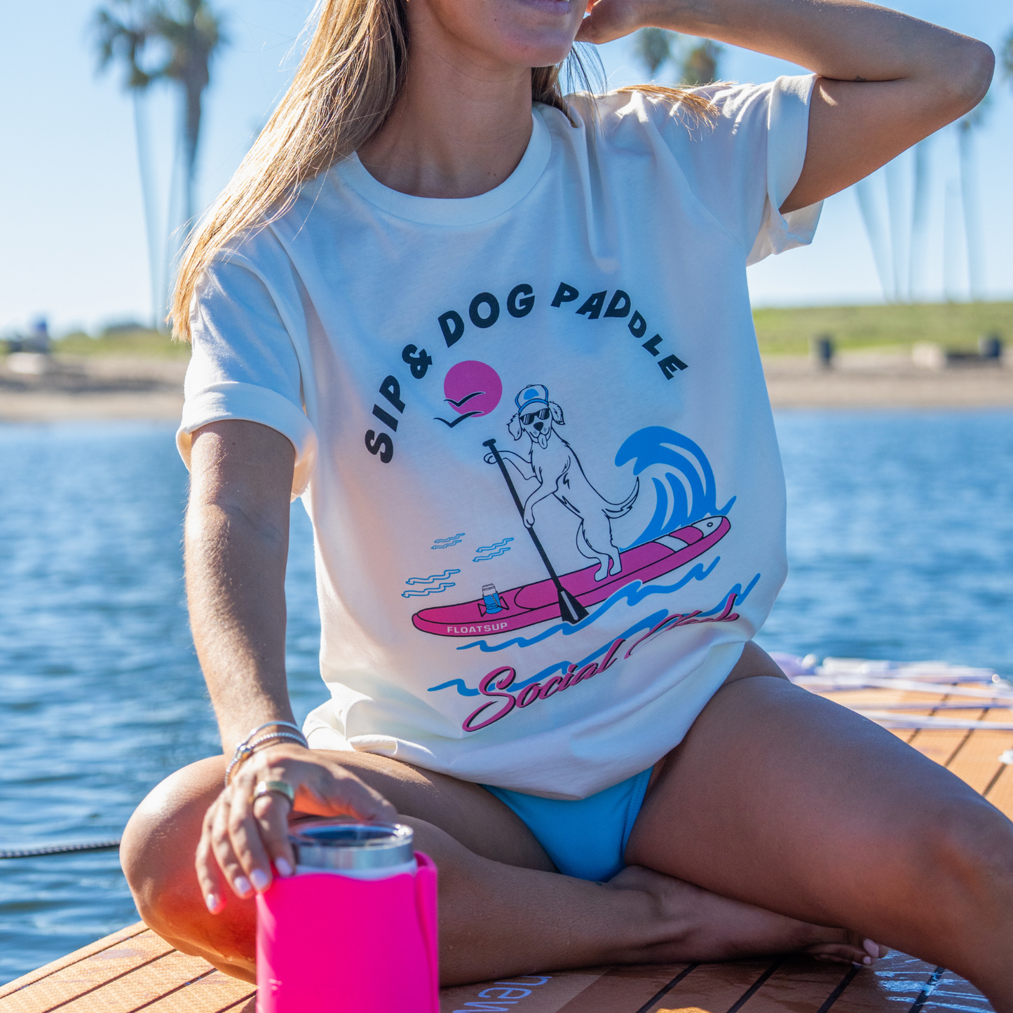 Floatsup Sip & Dog Paddle Social Club T-Shirt