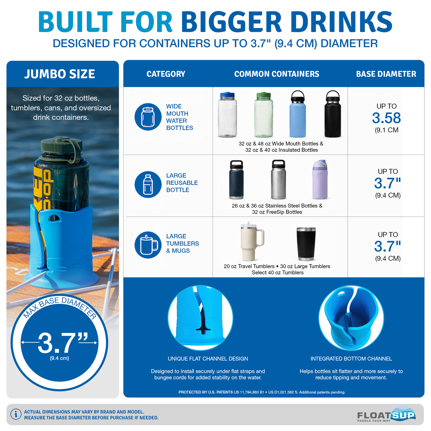 Floatsup® JUMBO Water Bottle Holder